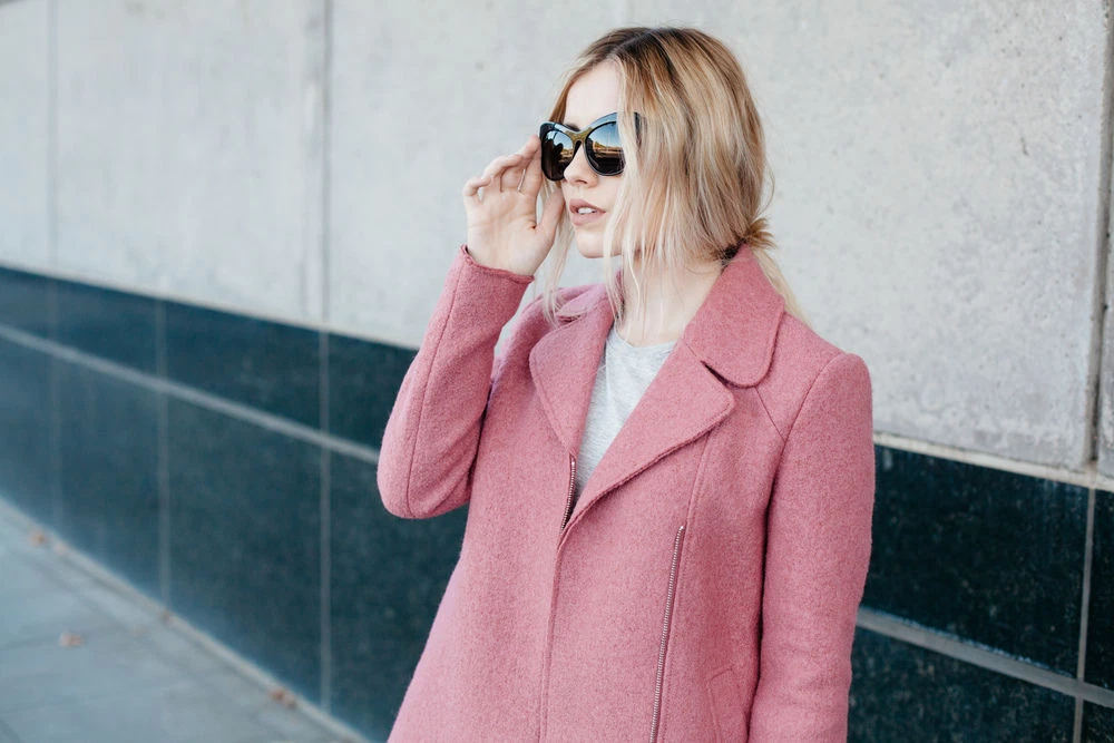 ZARA Lapel Collar Coat Jacket Dusty Pink Ref. 1255 231 Bloggers