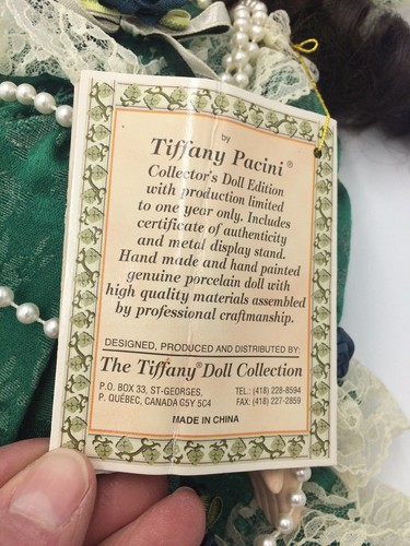 2000 Tiffany Collection Porcelain Doll By Tiffany Pacini New with tags - Picture 9 of 12