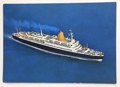 Postcard TS BREMEN, GERMANY'S LARGEST FASTEST PASSENGER VESSEL Ship Boat UP VTG
