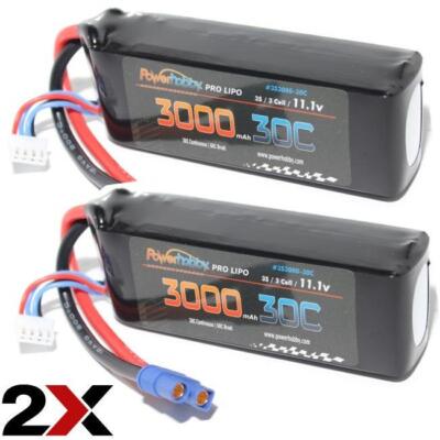 Powerhobby 3S 11.1V 3000mAh 30C Lipo Battery 2 pack : Blade 350 QX3