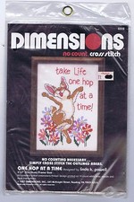 Dimensions One Hop At A Time  5 x 7 No Count Cross Stitch Kit  6518- New-1987