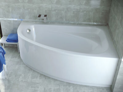 Badewanne Eckbadewanne Wanne 140x80 Rechts Schürze Styropor VIEGA + Füße GRATIS