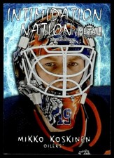 2020-21 Skybox Metal Universe Intimidation Nation Mikko Koskinen Oilers #IN-26
