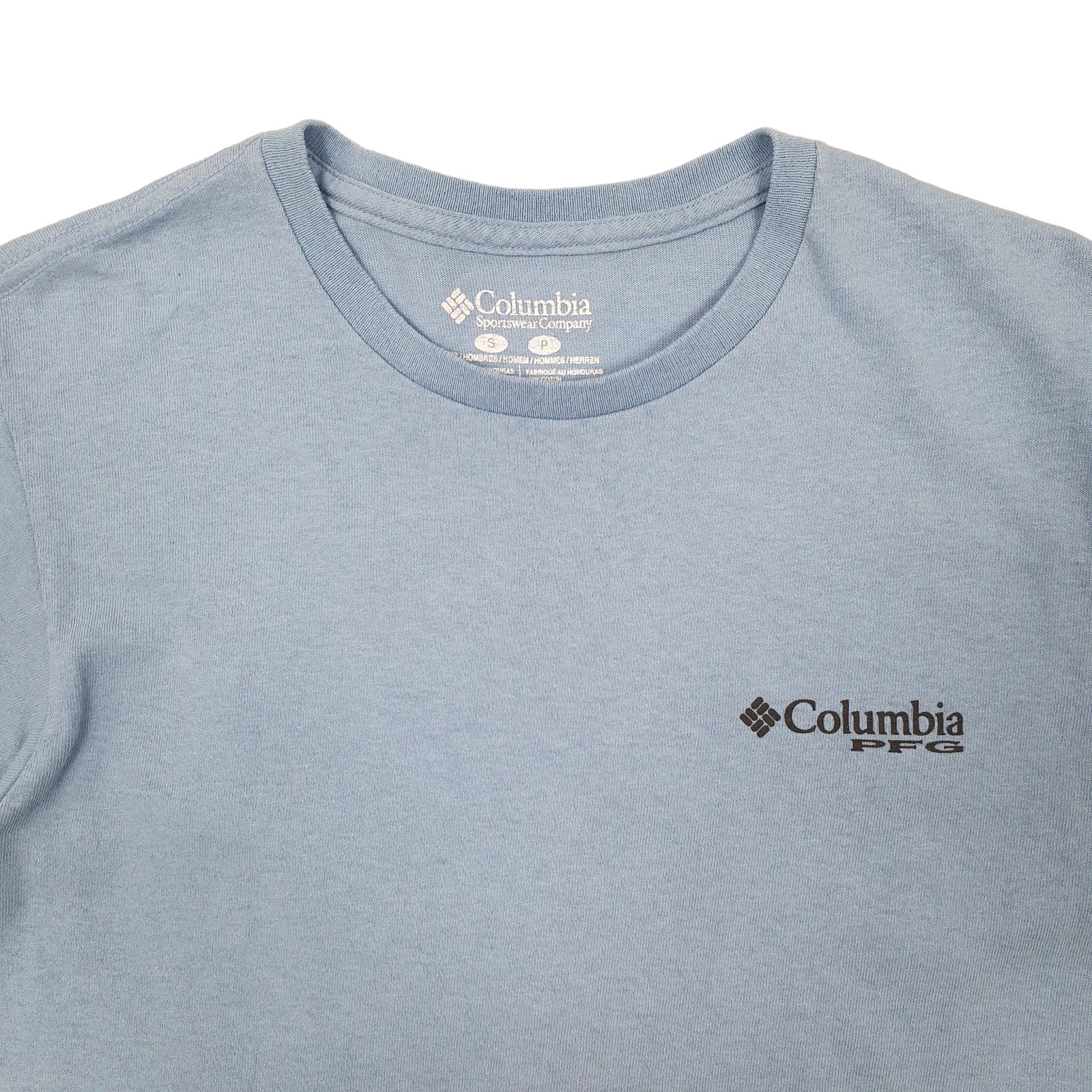 COLUMBIA SPORTSWEAR Blue T Shirt Tee PFG Fishing Short Sleeve Cotton Mens S image 3
