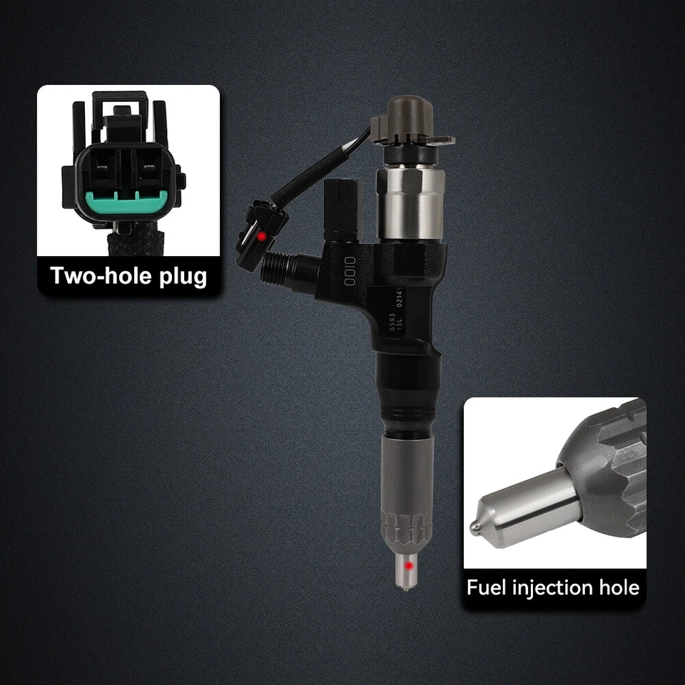 6 PCS Diesel Injector For Hino 3.8L 4.7L 5.0L 6.5L 7.7L 23670-E0010 095000-6593 - Image 2 of 4