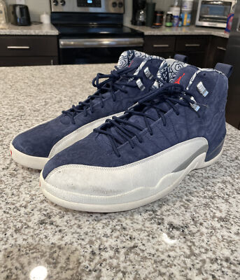 NIKE AIR JORDAN 12 RETRO BLUE WHITE PRM INTERNATIONAL