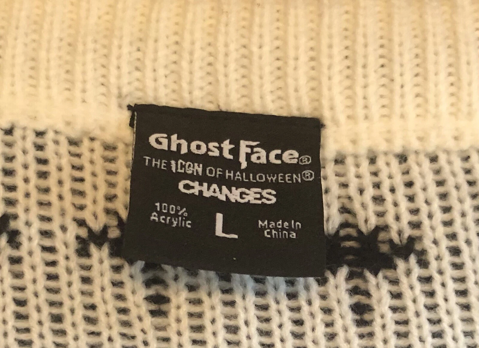 NWT GhostFace Ghost Face Ugly Christmas Holiday Ugly Sweater Large Size L Scream