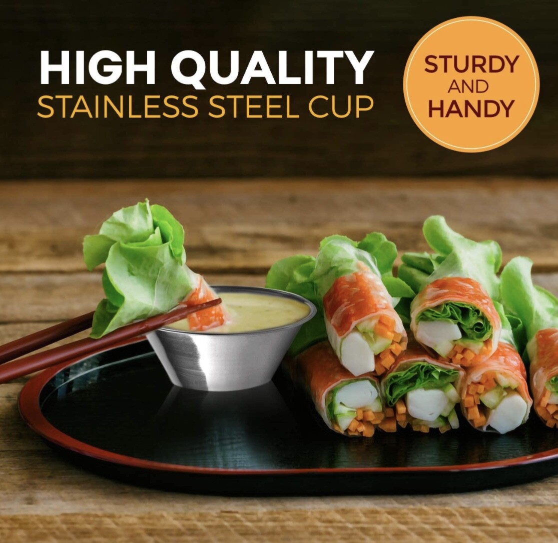 1.5 oz Sauce Cups Stainless Steel Condiment Portion Cup Dipping Sauce Cup |  eBay