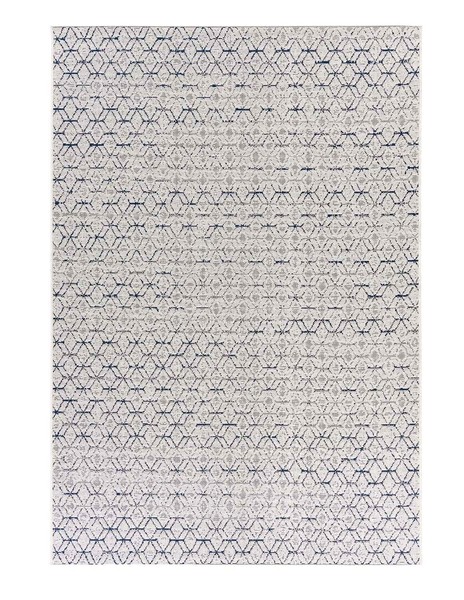 Outdoor Indoor Teppich Garten Balkon Terrasse Cremefarben Dunkelblau 200X290 Cm-image