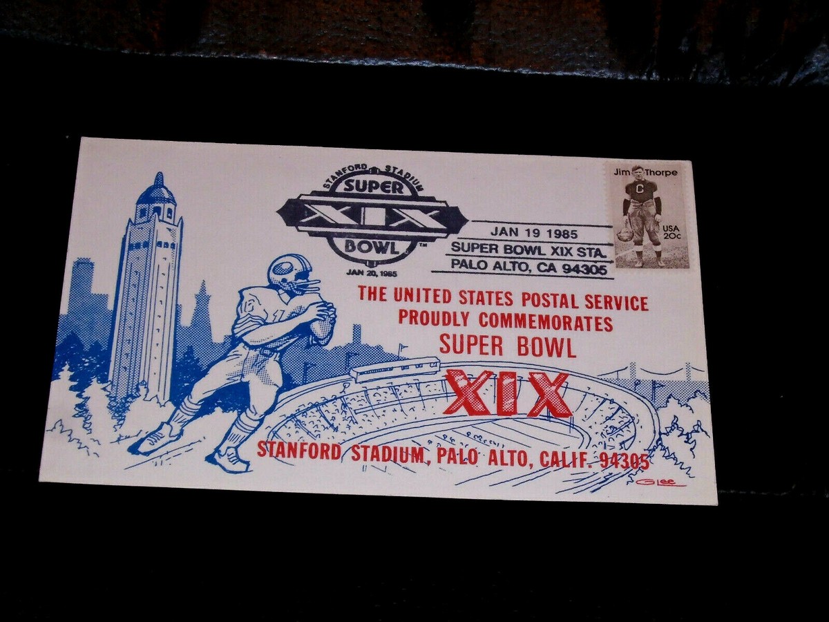 SUPER BOWL XIX 49ERS USPS COMMEMORATE POSTMARKED GIANT POSTCARD