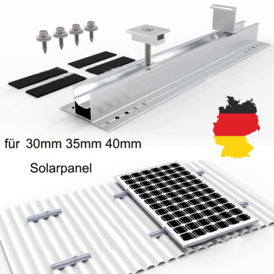 Befestigungsschiene für 1-8 Solarmodule, 30/40cm Solar Kurzschiene PV Montage