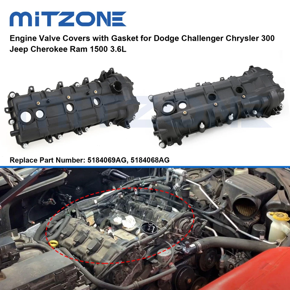 Juego de cubiertas de válvula con junta para Dodge Chrysler 300 Jeep Ram 1500 2011-2021 3,6 L🚗 Foto 2 de 4