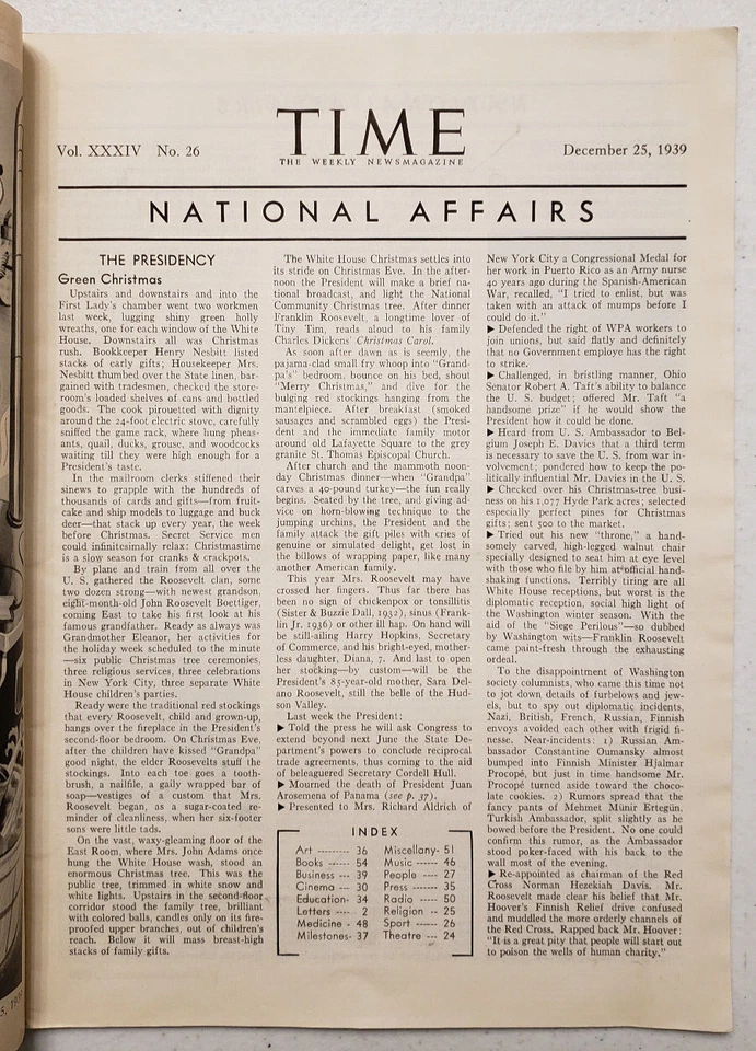 Time Magazine December 25 1939 Vivien Leigh ~Gone With The Wind ~Scarlett O'Hara - Image 4 of 4