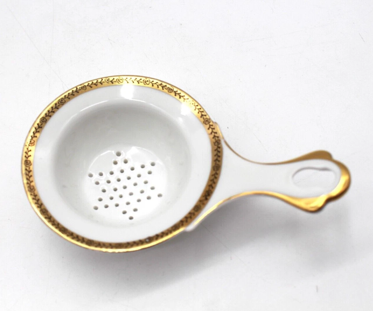 Tea Strainer Coffee Filter 1920s Style Gold Trim