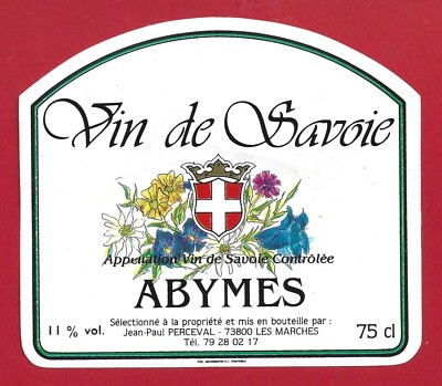 104-107 SAVOIE ABYMES wine label set PERCEVAL Jean Paul 73800 LES MARCHES