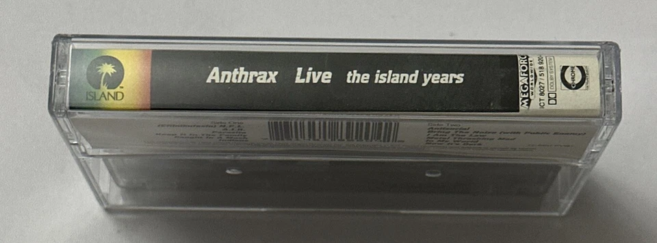 Anthrax 'Live - The Island Years' Cassette Album (1994) Thrash Metal Ex / Mint - Image 4 of 4