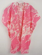 New Melrose & Market Women's One Size Pink White Tie Dye Kimono Light Chiffon