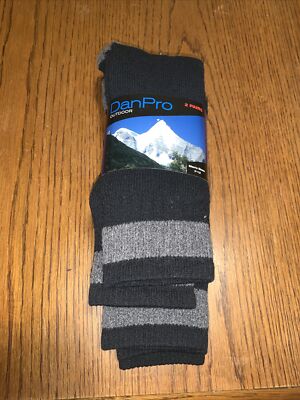 2 PAIRS DANPRO OUTDOOR MIXED SOFT AND WARM MENS  CREW SOCKS SIZE 7-12