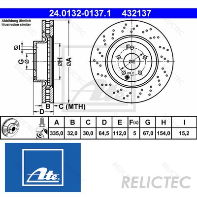 Front Brake Disc MB:W221,S 2214210612 A2214211012 2214211712 