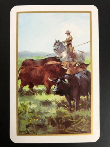 Vintage Art Cowboy Swap Playing Card: Matador Bullfighter Bull Fighter Vazquez - Picture 2 of 6