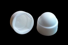 M10 (17mm) Bolt Nut Domed Cover Caps Plastic Hexagon / White