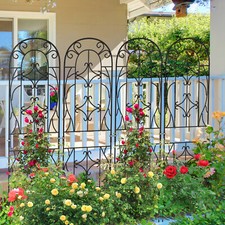 4pc 59'' x 16'' Garden Trellis for Climbing Plants Rustproof Metal Plant Support