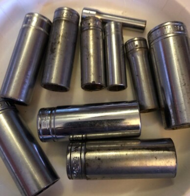 Snap On SOCKETS 1/2 & 3/8 drive  Deep 6pt or 12 pt SAE USA