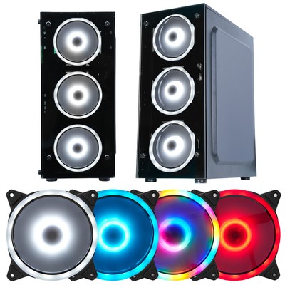 LED Computer Cooling Ultra Silent LED Case Fan Double Light Ring Cooler Fanlight