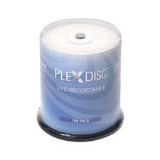 100 PlexDisc 16X 4.7GB DVD-R White Inkjet Printable Disc Cake Box FFP 632-215-BX