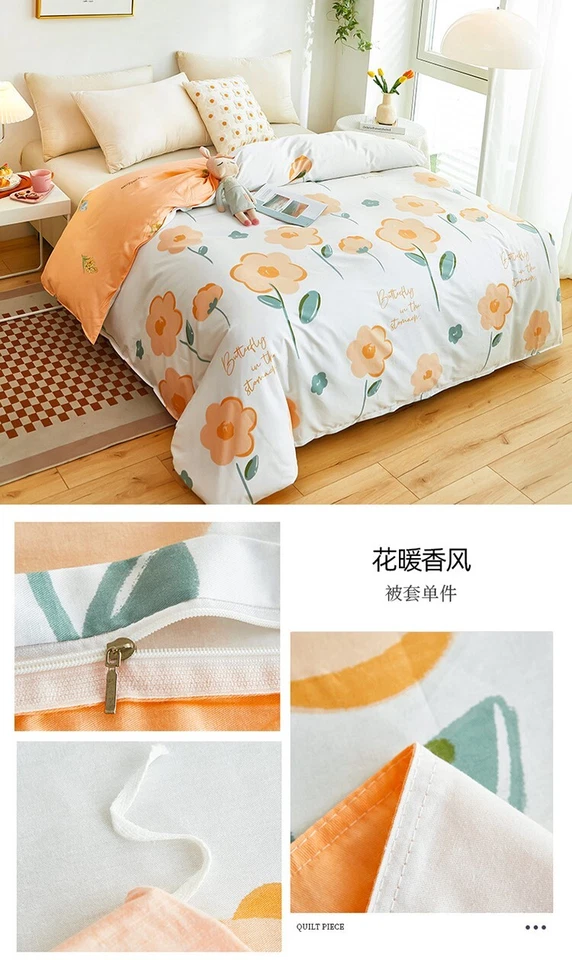 Conjunto de edredom queen king tamanho duplo algodão apenas com lençol ou capa de edredom novo - Imagem 4 de 4