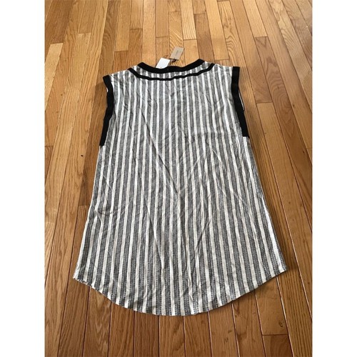 J.Crew Women's XS Black & White Striped Sleeveless V-Neck Blouse Casual Spring - Picture 5 of 6