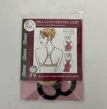 Braza Bra Converter Clip and Strap Holder Set Of 3 Clear Nude Black New