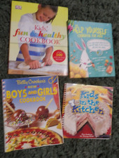 Lot of 4 Childrens Cookbooks Betty Crocker's PAMPERED CHEF FUN  HEALTHY etc