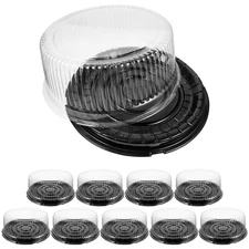 MAGICLULU 10pcs Clear Plastic Cake Containers with Lids Transparent Packaging...