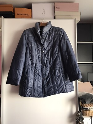 Barbara Lebek Damen Jacke Neuwertig Gr 48 Dunkel Blau Zwerfatbig