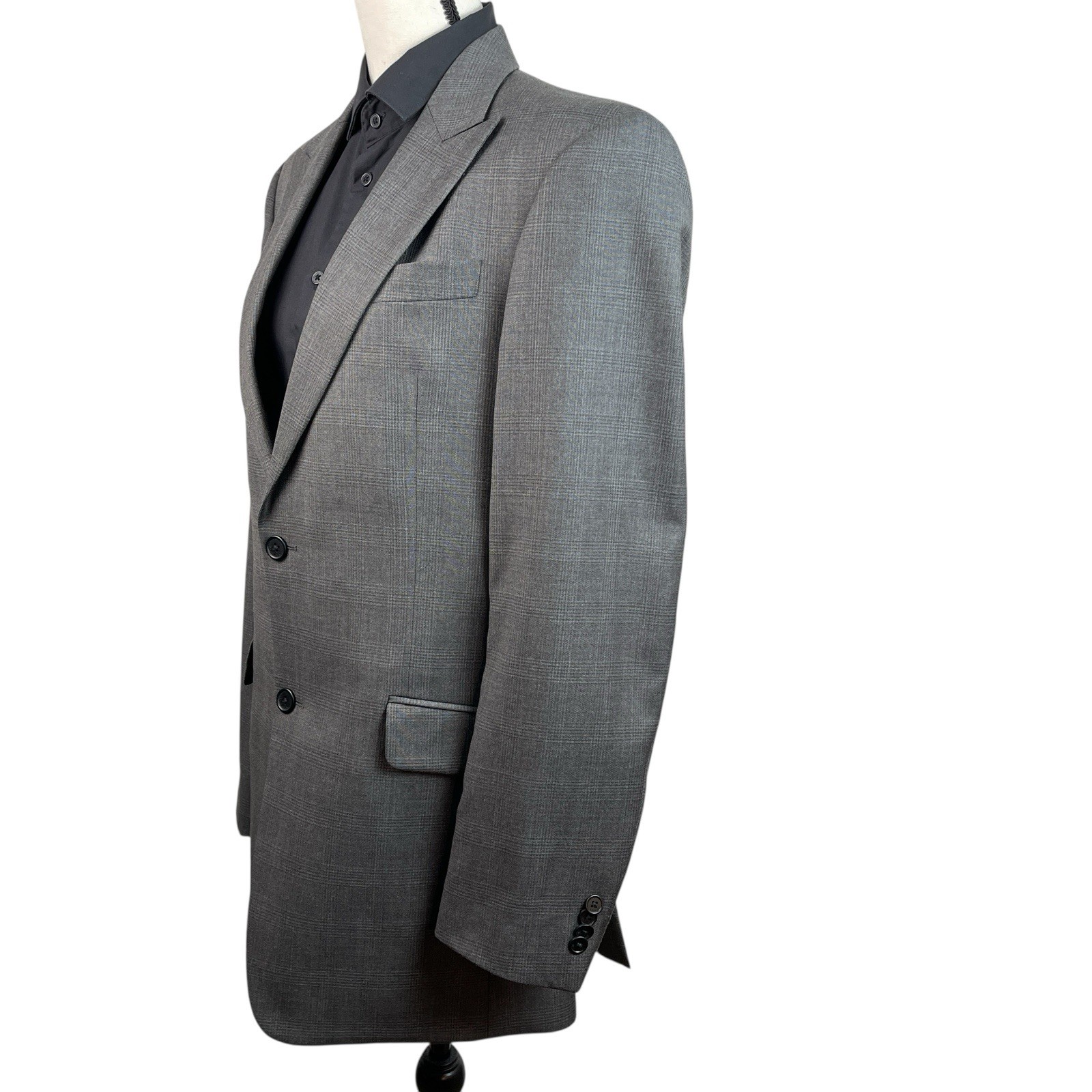 Tommy Hilfiger Men's Wool Blazer Sport Coat Jacket 38L Gray Plaid Two Button thumbnail 4