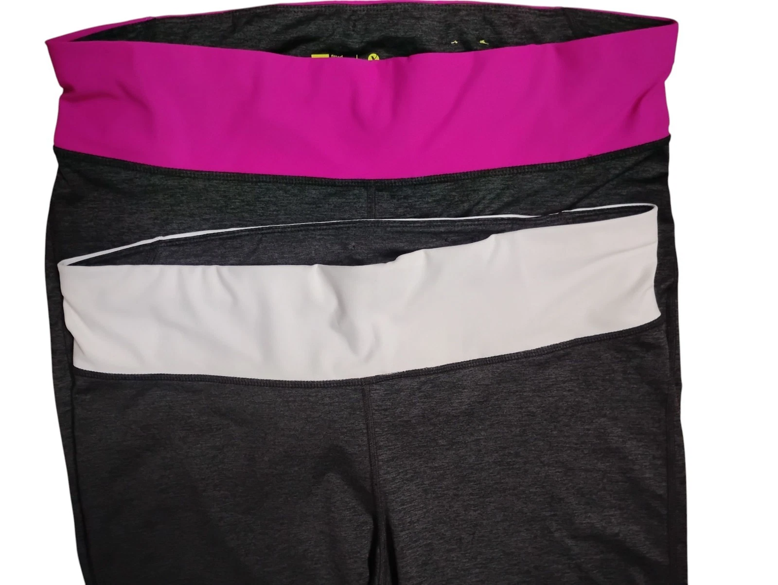 2 Pairs Fitted womens xersion XL capri Gym 12%Spandex . Made In Losotho.