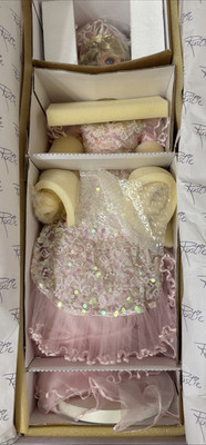 Rustie Porcelain Doll Pink Chiffon  Blonde Curly Hair Blue Eyes 191/1500 NIB