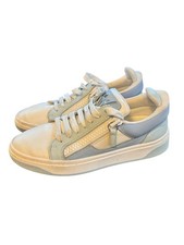 Giuseppe Zanotti Womens Shoes Low Top Blue White Leather Sneaker Size 38