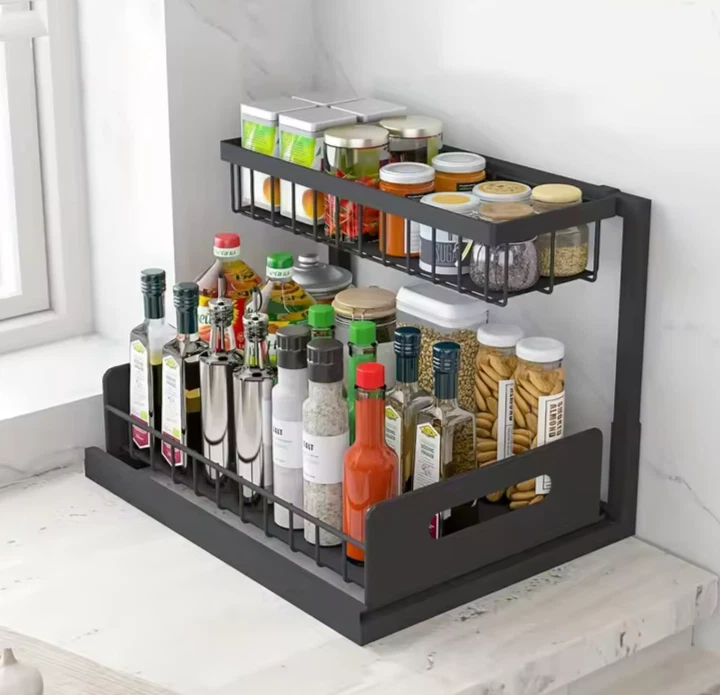 Under Sink Kitchen Storage Organizer With Drawer 2-Tier Black Heavy Duty Steel
Opens in a new window