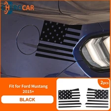 Black Rear Cargo Box Trunk Sides Sticker US Flag Pattern For Ford Mustang 2015+