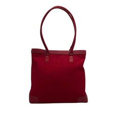Talbots Red Monogram Canvas Tote Bag