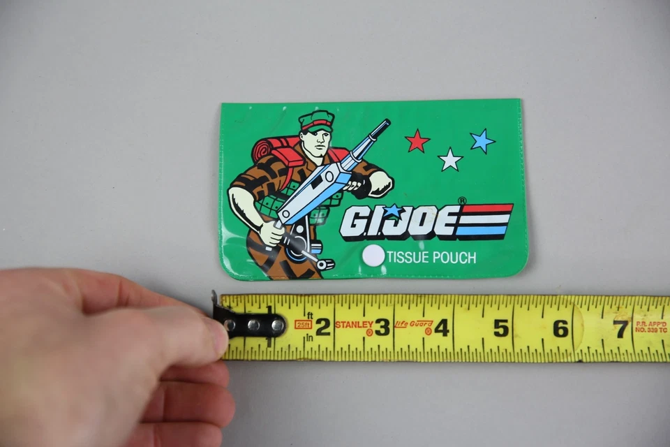 GI JOE VINTAGE 1988 HASBRO GREEN VINYL TISSUE POUCH CASE TOY HOLDER - Image 4 of 4