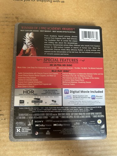 Bram Stoker's Dracula (1992) US 4K UHD Blu ray Steelbook NEW & SEALED Read Desc - Picture 2 of 5