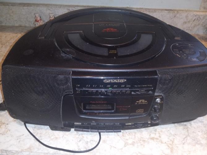 Vintage Sharp Boombox 3 Disc CD Changer QT-CH300 Works Great