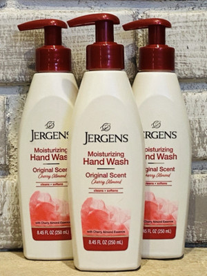 3 Pack Jergens Original Cherry Almond Moisturizing Hand Wash Soap Pump 8.45 oz