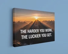 Motivational Canvas Mountain Sunrise Wall Art Success Poster Office Decor