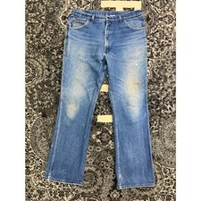 Vintage 90s Men Roebucks Blue Denim Jeans Faded Distress Size 38x34 Made in USA