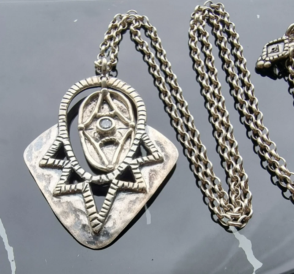 COLLAR SILPADA ART DECO PLATA ESTERLINA 925 PENADANTE EN CADENA CABLE N2801 Foto 4 de 4