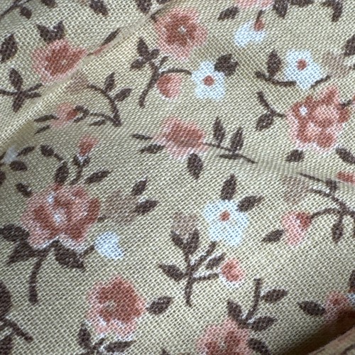 "Tela Calicó vintage melocotón flores flores material de algodón 44 pulgadas X34"" acolchado" - Imagen 4 de 5